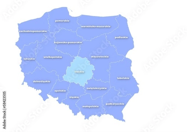Obraz Administracyjna mapa polski