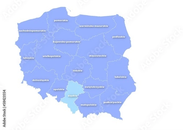 Obraz Administracyjna mapa polski