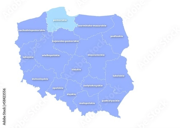 Obraz Administracyjna mapa polski
