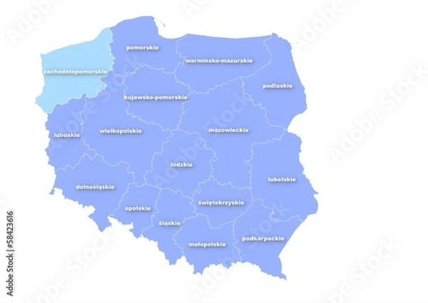 Obraz Administracyjna mapa polski