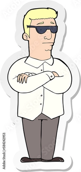 Obraz sticker of a cartoon security guy