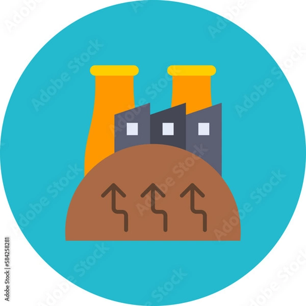 Obraz Geothermal Energy Multicolor Circle Flat Icon