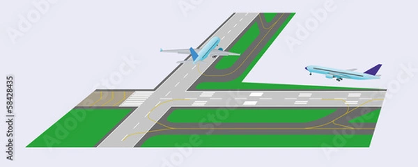 Obraz Airplane takeoff from runway