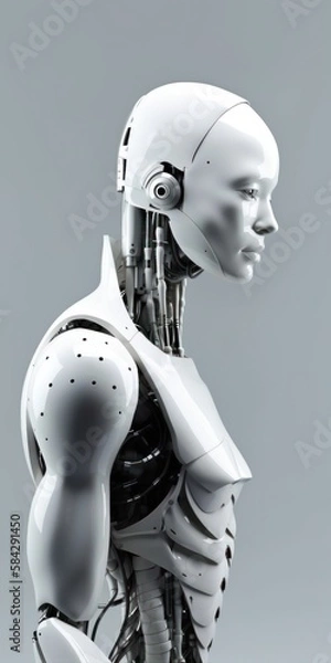Fototapeta Unveiling the Wonders of Artificial Intelligence: A Comprehensive Portrait illustration. Generative AI