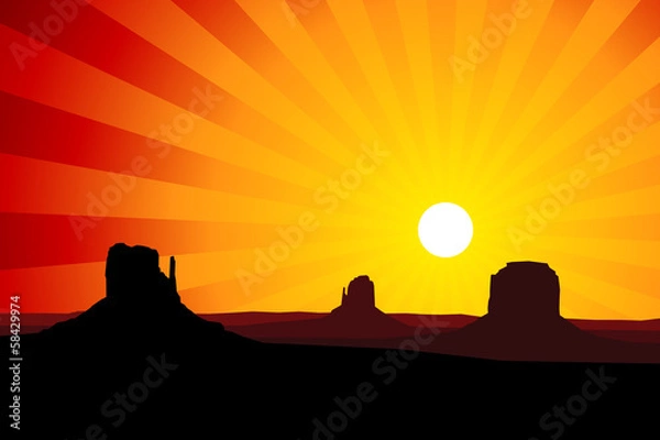 Obraz Monument Valley Arizona at Sunset, EPS8 Vector