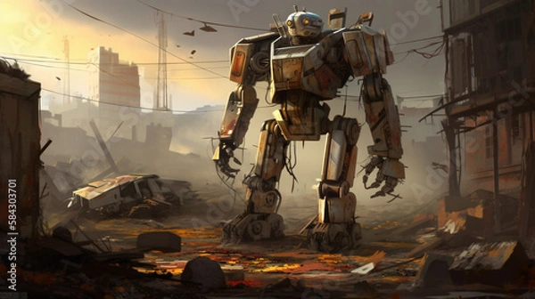 Fototapeta abandon robot generative ai