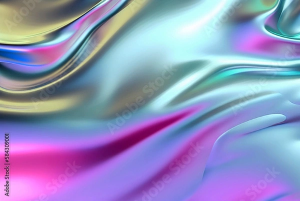 Fototapeta Shiny hologram backdrop Generative AI