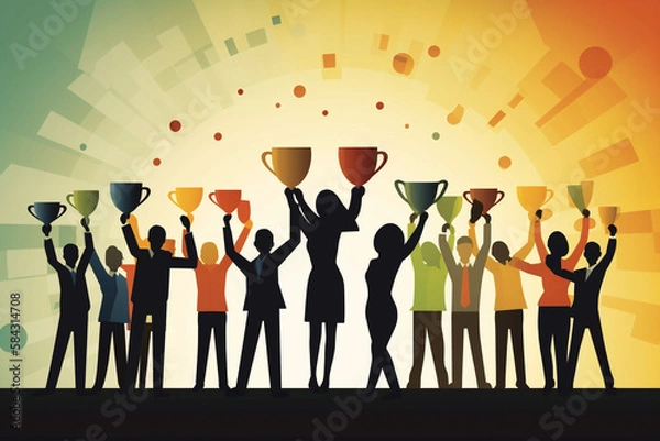 Obraz Corporate Team Diversity Victory