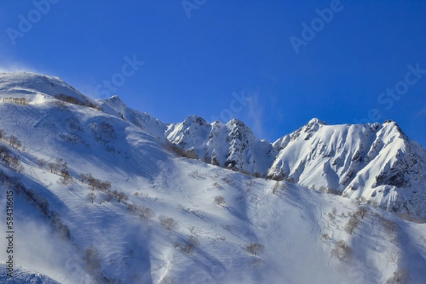 Obraz 厳冬期の唐松岳、八方尾根の風景