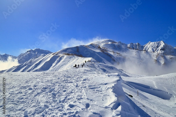Obraz 厳冬期の唐松岳、八方尾根の風景