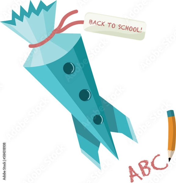 Obraz Back to school. School cone. Vector illustration.
