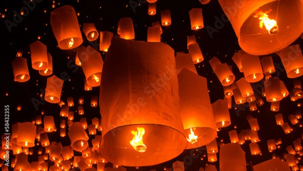 Fototapeta Floating lantern Festiva.