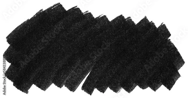 Obraz Black marker paint texture. Stroke isolated on transparent background