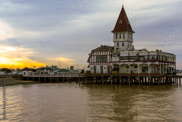 Obraz old castle built on water 