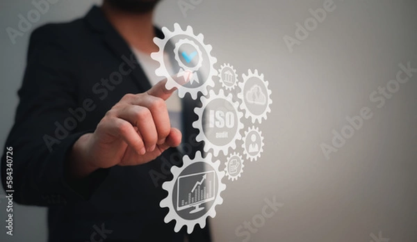 Fototapeta ISO international standard for company concept, the audition is necessary for every company for guarantee to product and good control quality