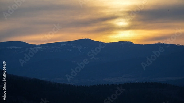 Fototapeta Sunset over the mountains