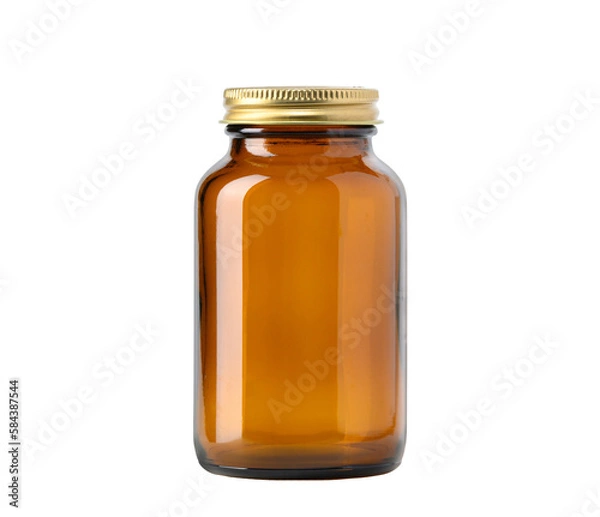 Obraz Empty brown glass bottle for pills, vitamins or supplements