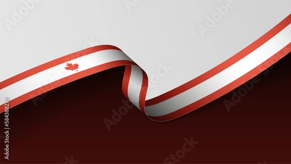 Obraz Canada ribbon flag background.