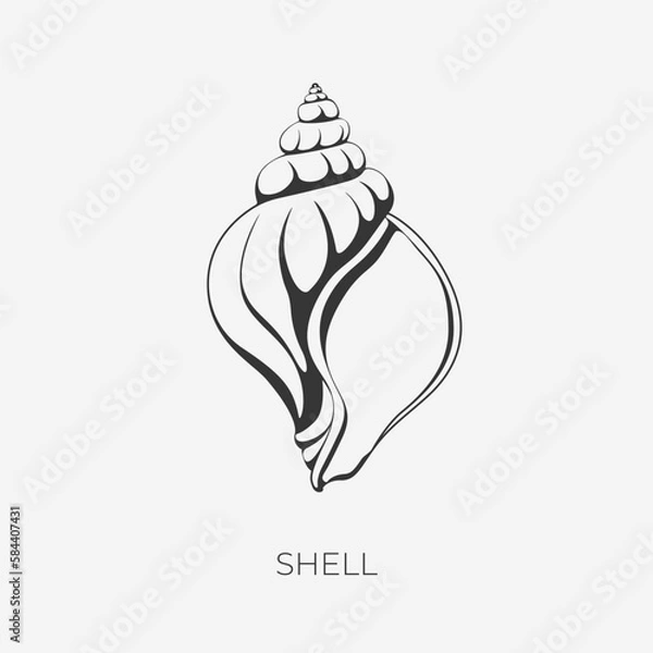 Fototapeta Vector illustration. Shell. Logo graphic element.