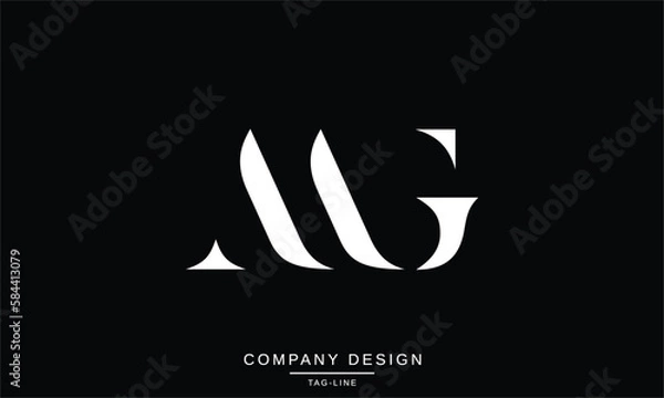 Obraz MG, GM, Abstract Letters Logo Monogram