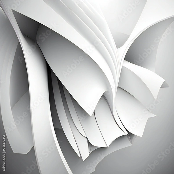 Fototapeta Dynamic flow black white gradient lines. ai