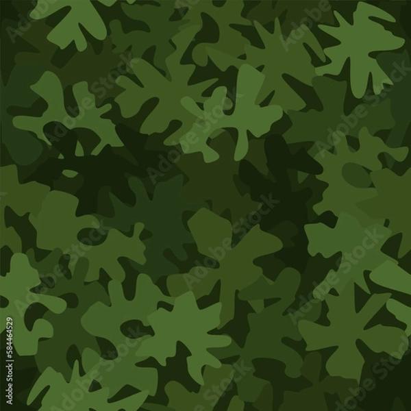 Obraz Green camouflage pattern background seamless vector illustration