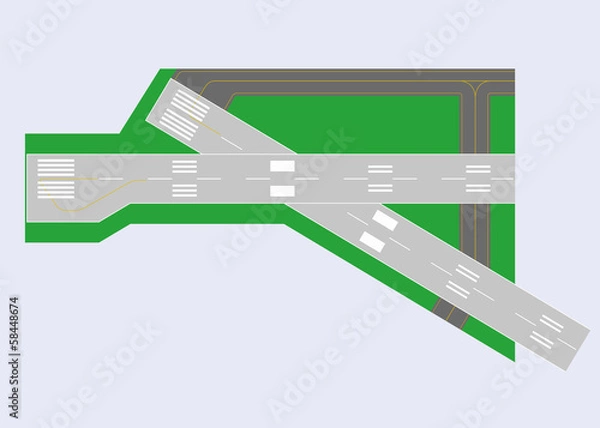 Obraz Airport runway. Top view.