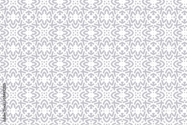 Fototapeta Seamless pattern in islamic style. Vector ornament use for ramadan wallpaper and background in gray color.
