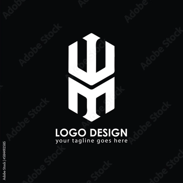 Obraz WM MW Logo Design, Creative Minimal Letter MW WM Monogram