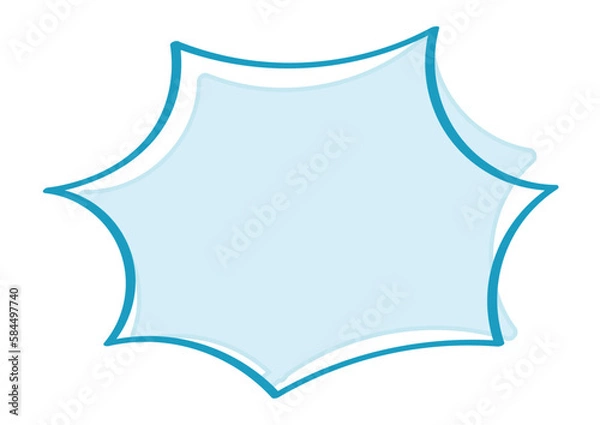 Obraz シンプルでおしゃれな爆発型手描き吹き出しのイラスト