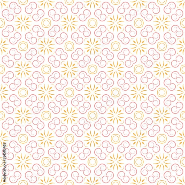 Fototapeta Pattern with floral geometric style. Vector illustration for wrapping paper