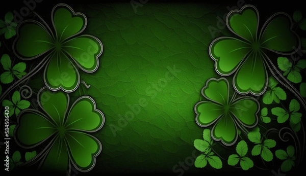 Obraz This background image displays an elegant pattern of clovers in the foreground
