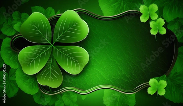 Obraz This background image displays an elegant pattern of clovers in the foreground