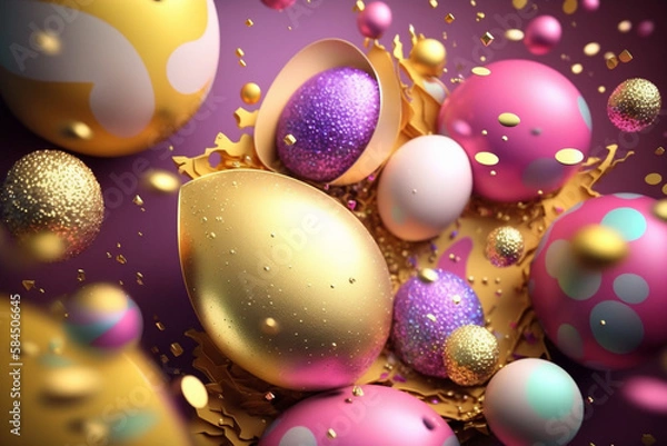 Obraz Easter Eggstravaganza: Discover the Joy of Colorful Easter Eggs!