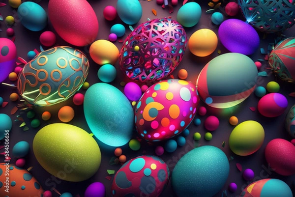 Obraz Easter Eggstravaganza: Discover the Joy of Colorful Easter Eggs!