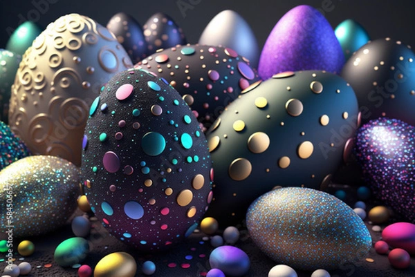 Obraz Easter Eggstravaganza: Discover the Joy of Colorful Easter Eggs!