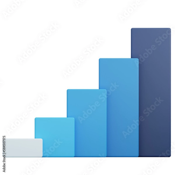 Obraz business graph chart 3d illustration