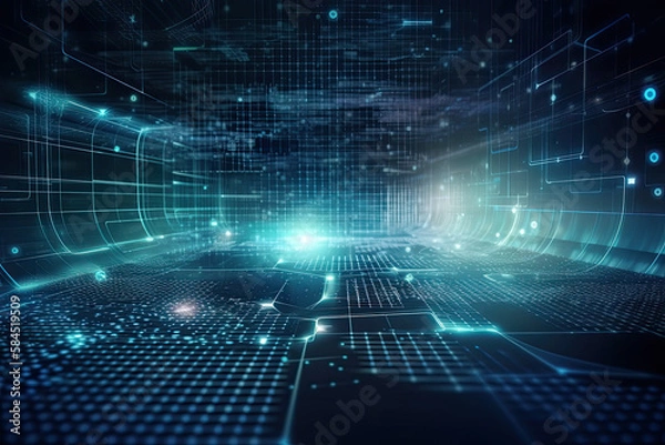 Fototapeta Abstract technology big data background concept, wallpaper