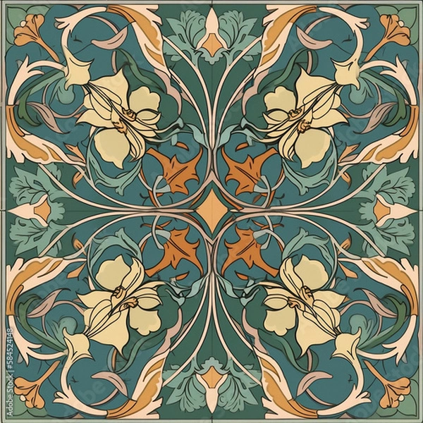 Fototapeta seamless floral pattern for textile design