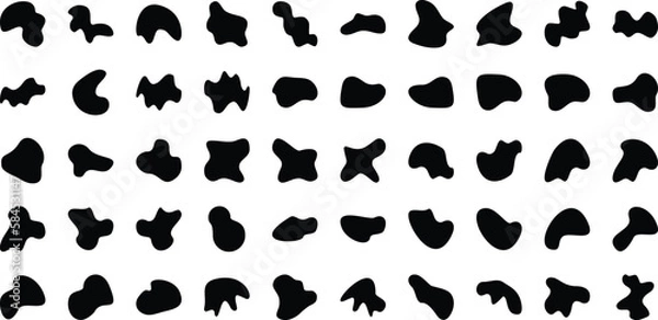 Fototapeta Liquid and fluid shape Black symbol 