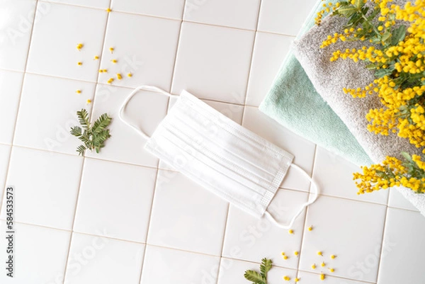 Obraz ミモザとマスク