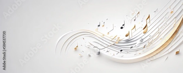 Fototapeta abstract music background with notes