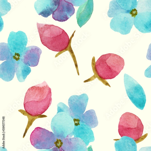 Obraz a delicate watercolor spring pattern