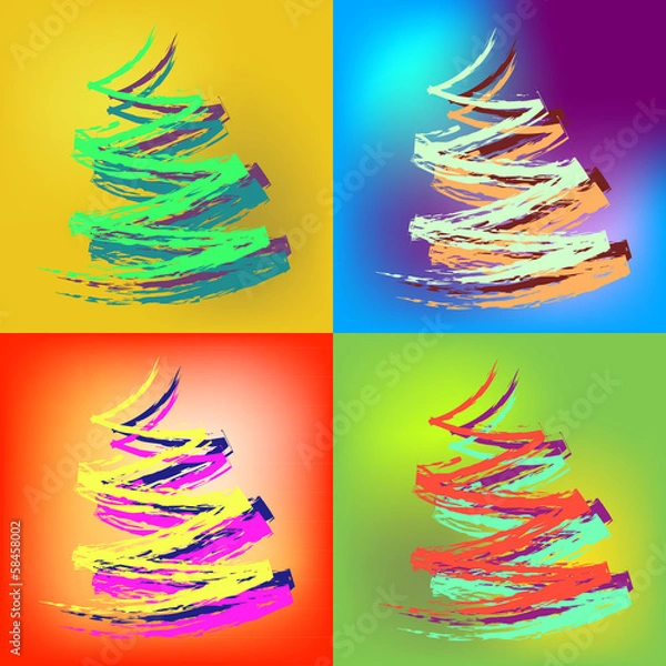 Fototapeta Composition with fir-trees