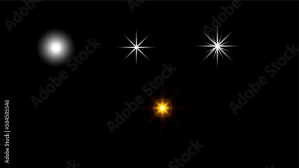 Obraz set of glowing light illustration