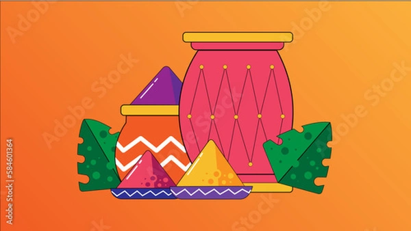 Obraz Happy holi vector and illustration design