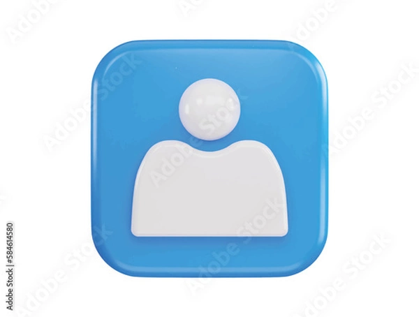 Obraz user profile icon 3d rendering vector illustration