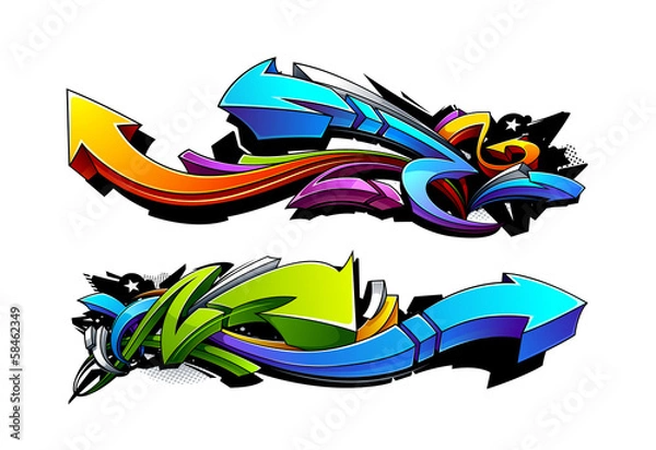 Obraz na wymiar Wzory strzałek graffiti