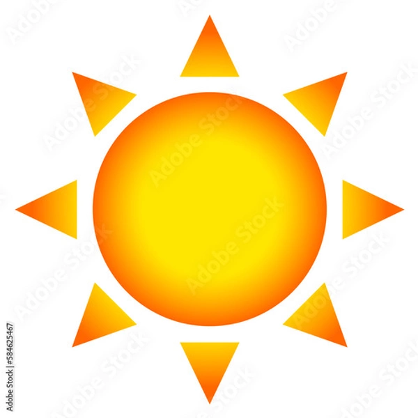 Obraz シンプルな太陽のイラスト　オレンジグラデーション