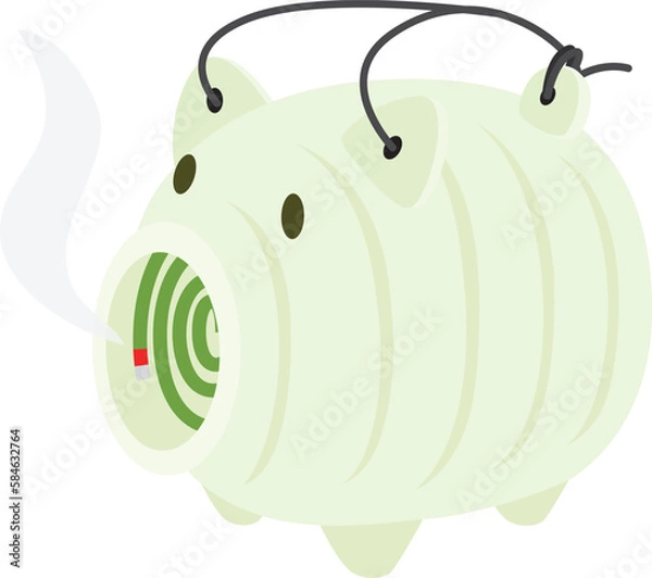 Fototapeta 蚊取り線香のベクターイラスト